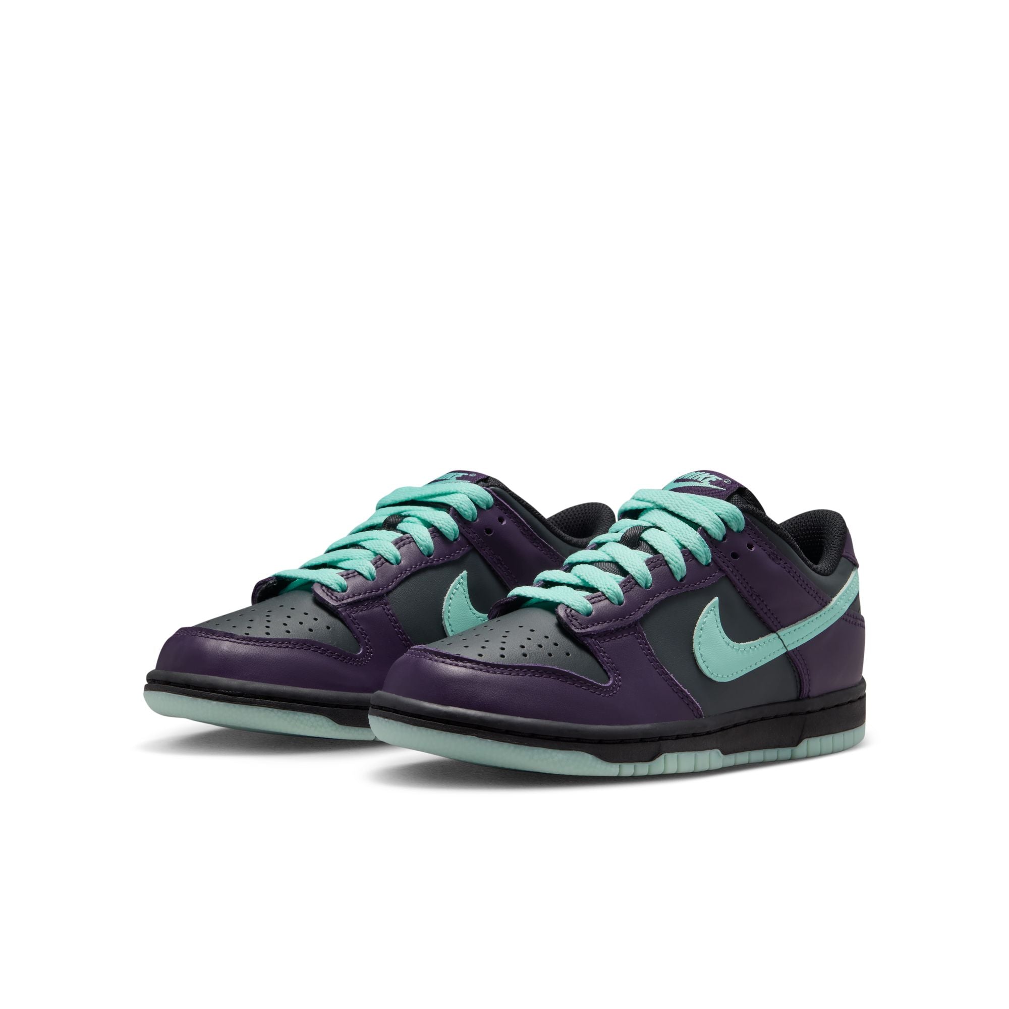 KIDS NIKE DUNK LOW GS (DK SMOKE GREY/ARTISAN TEAL/GRAND PURPLE)