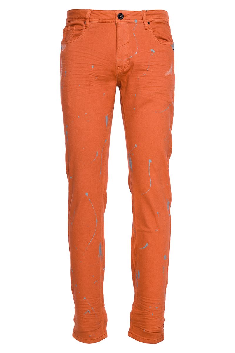 RILEY | MENS TWILL JEAN WITH SPLATTER (PAPRIKA)