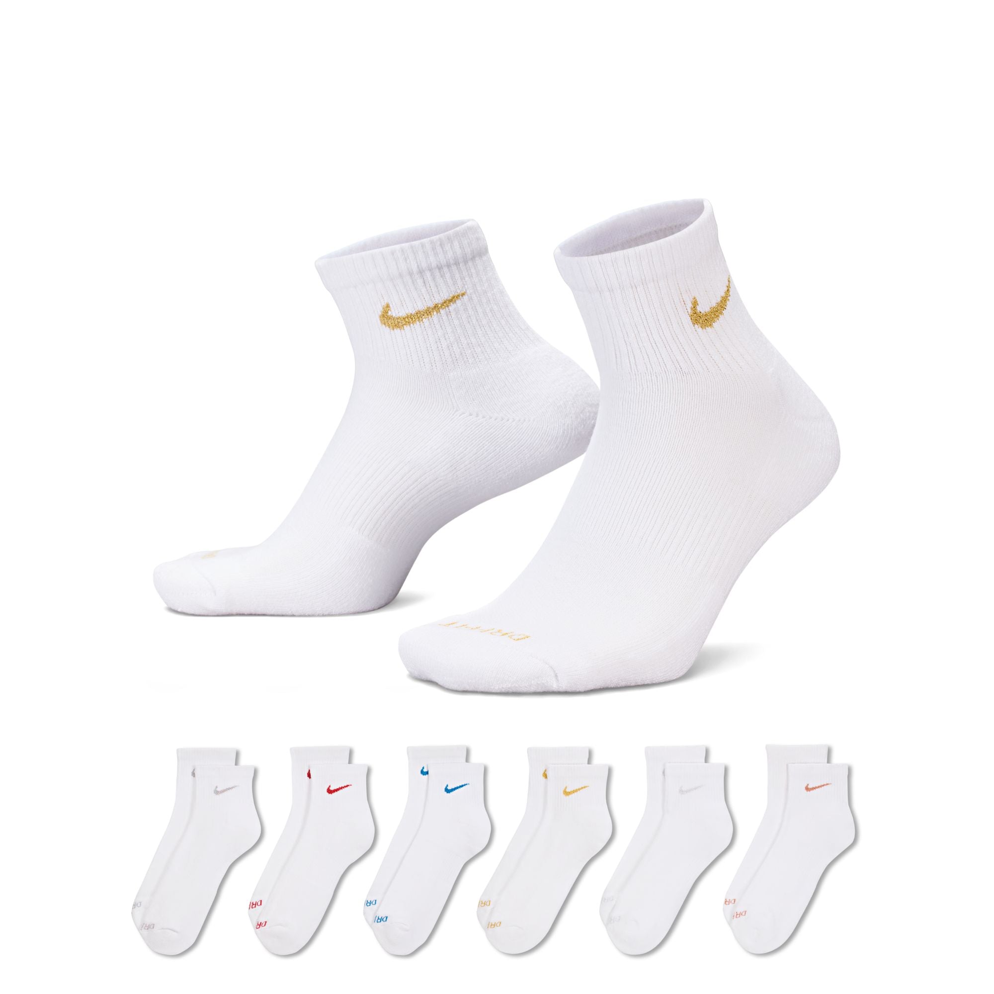 UNISEX NIKE EVERYDAY PLUS CUSHIONED TRAINING ANKLE SOCKS (MULTI COLOR)