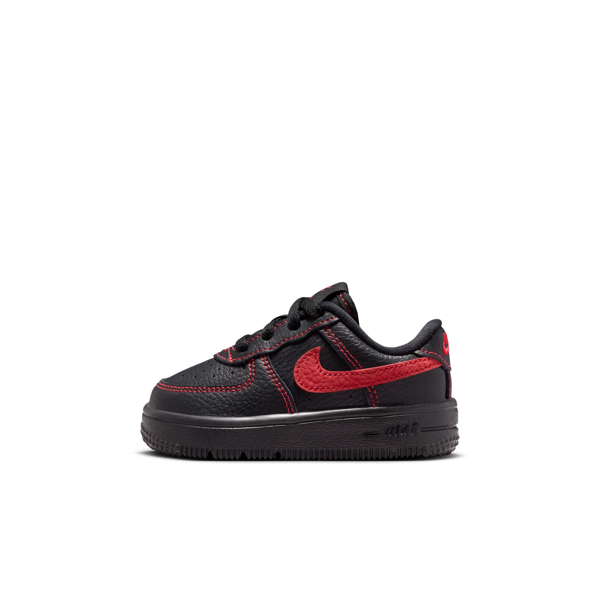 KIDS FORCE 1 LOW LV8 3 LACE TD (BLACK/UNIVERSITY RED)