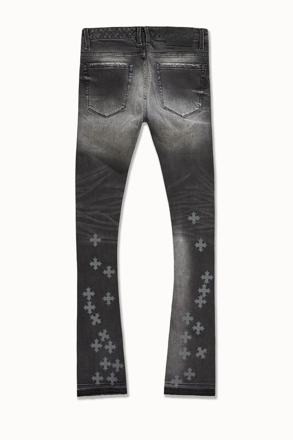 MENS JORDAN CRAIG SUPER SKINNY STACKED FORBIDDEN FRUIT DENIM (BLACK SHADOW)