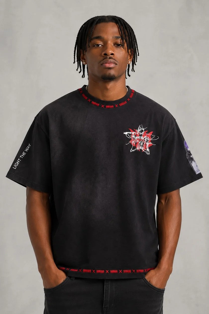 MENS MAKOBI PREGO BOXED SHIRT (BLACK)
