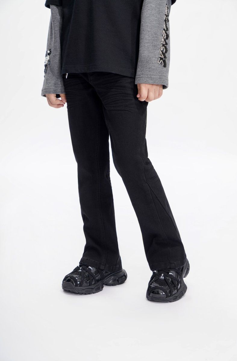 KIDS VALABASAS JR.STACKED JEAN (BLACK)