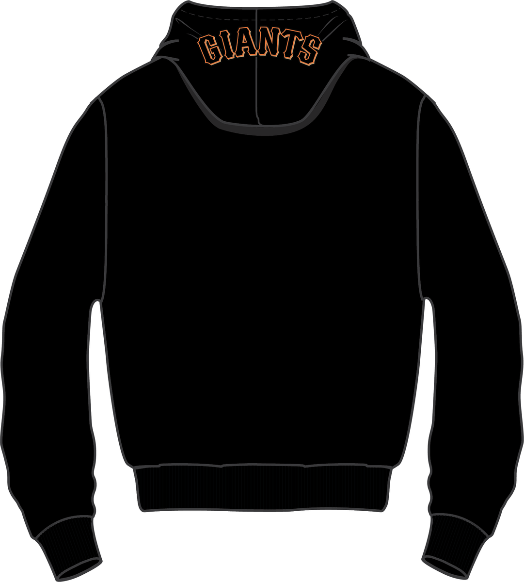 MENS PRO STANDARD SAN FRANCISCO GIANTS CLASSIC WIND SUIT M WOVEN FZ PO HOODIE (BLACK)