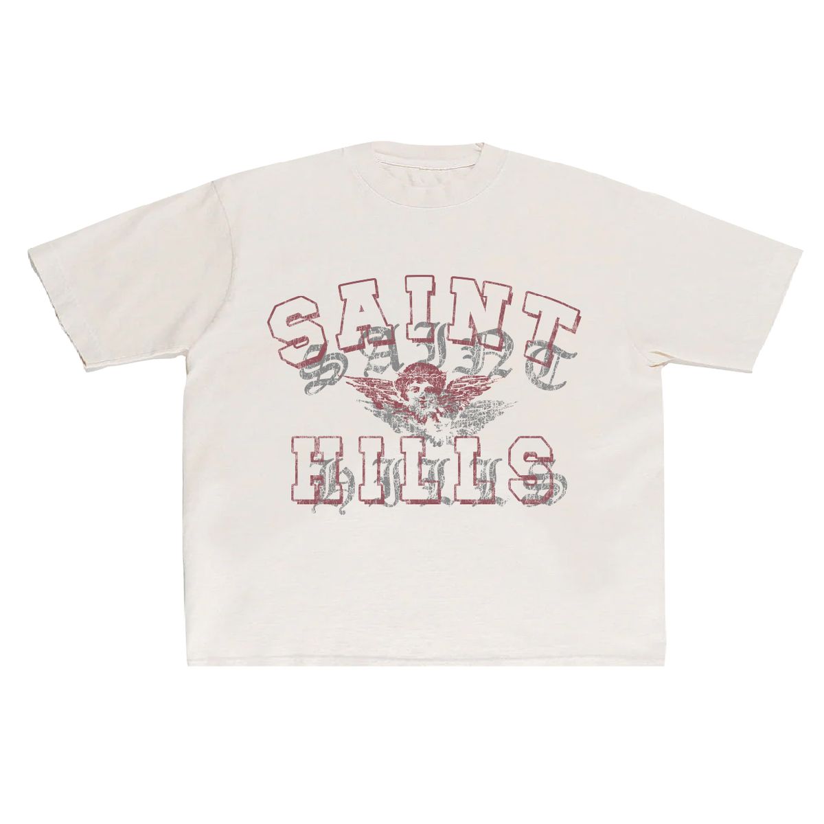 MENS SAINT HILLS SAINT ANGEL OVERSIZED CROP SHIRT (WHITE)