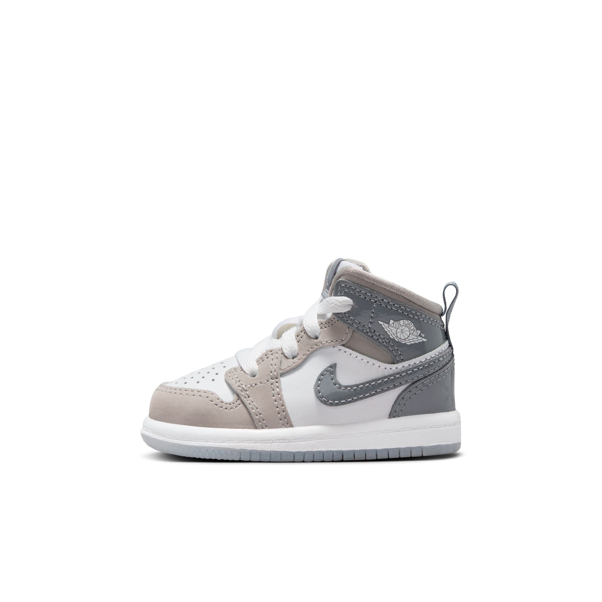 KIDS JORDAN 1 MID SE PS (WHITE/COOL GREY/MEDIUM GREY)