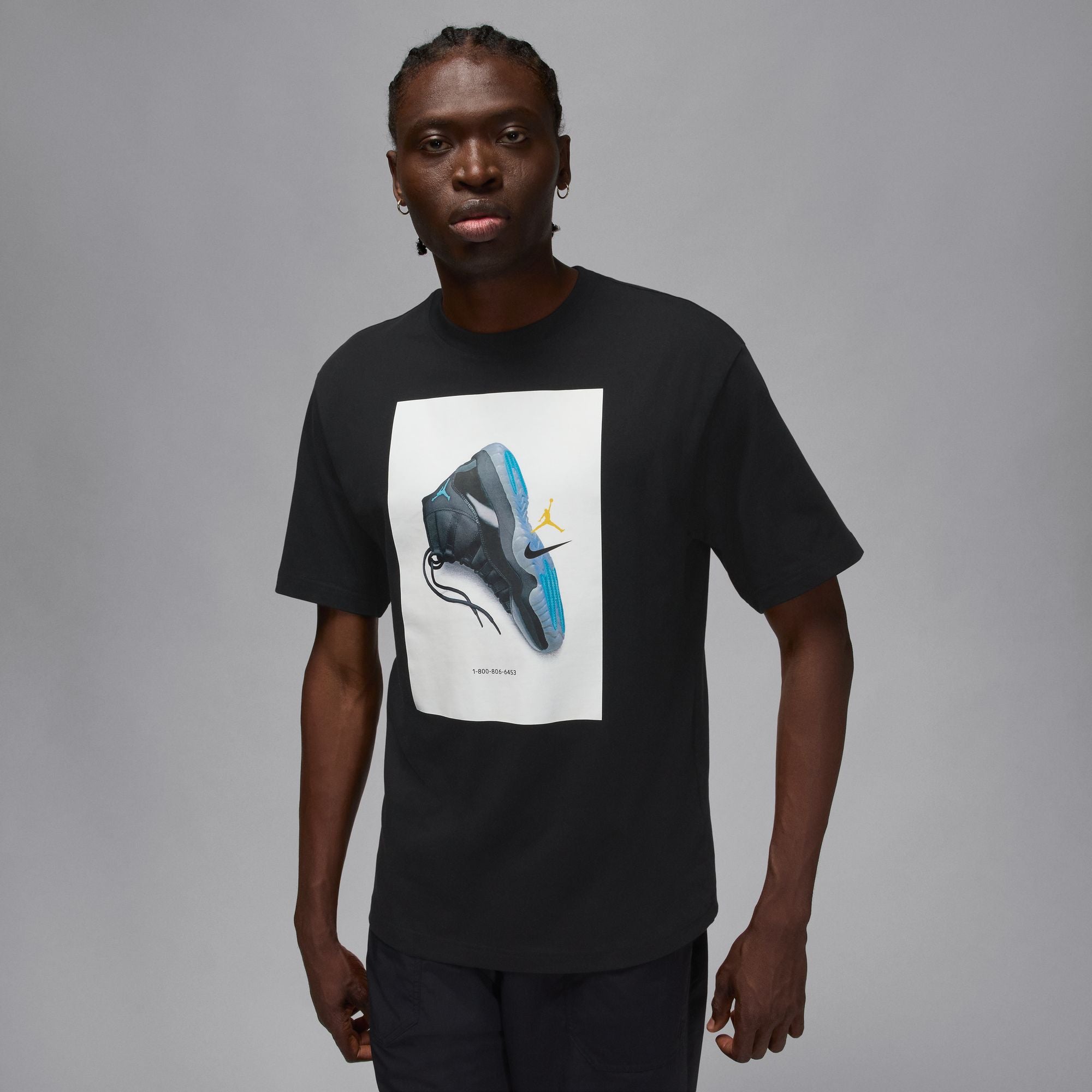 MENS JORDAN AJ11 AD GFX SS CREW (BLACK)
