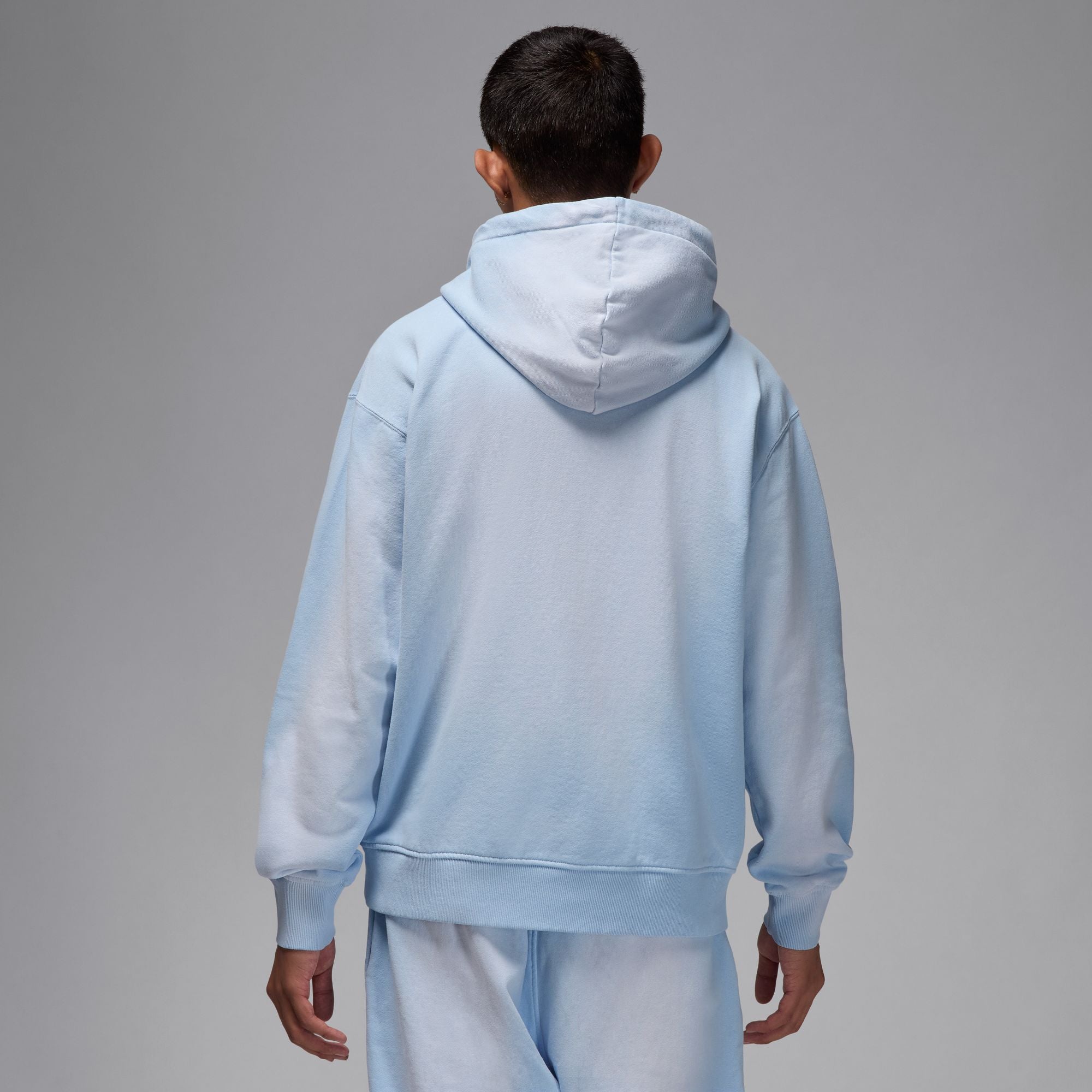 MENS JORDAN FLIGHT WASH FLEECE PULLOVER HOODIE (HYDROGEN BLUE)