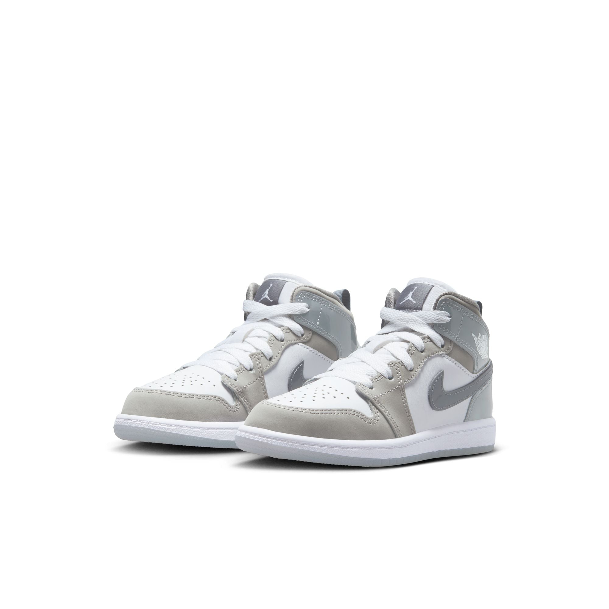 KIDS JORDAN 1 MID SE PS (WHITE/COOL GREY/MEDIUM GREY)