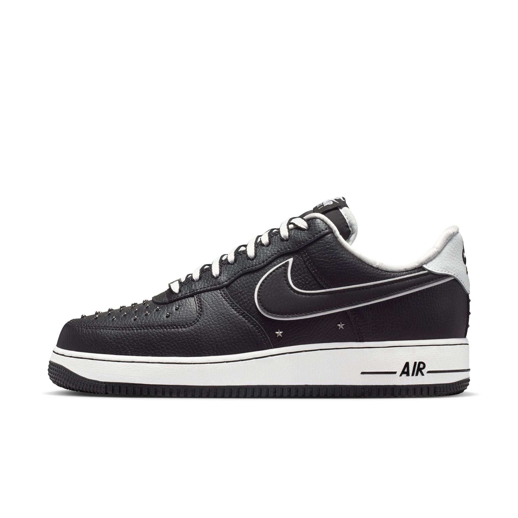 MENS NIKE AIR FORCE 1 '07 PRM (BLACK/SUMMIT WHITE/MTLC DARK GREY)