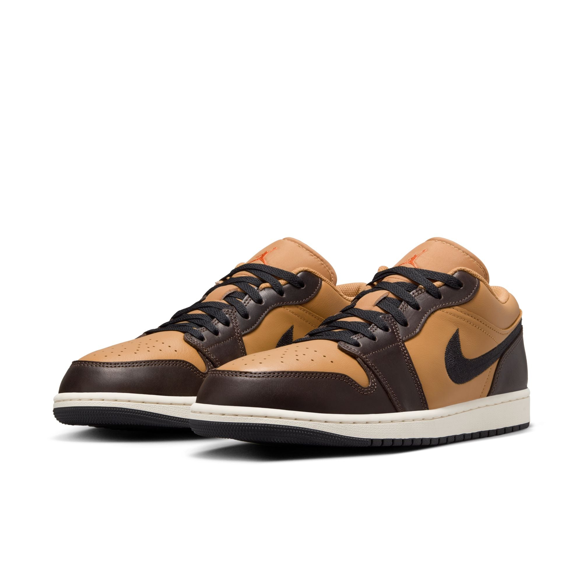 MENS AIR JORDAN 1 LOW SE (FLAX/BLACK/BAROQUE BROWN)