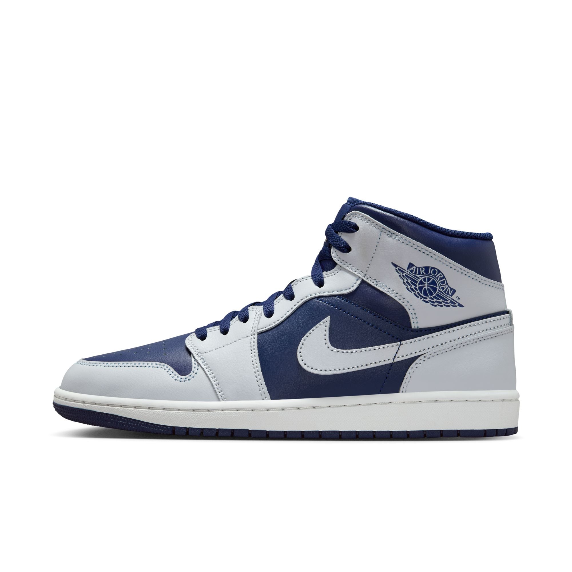 MENS AIR JORDAN 1 MID (BLUE VOID/PURE PLATINUM/SUMMIT WHITE)