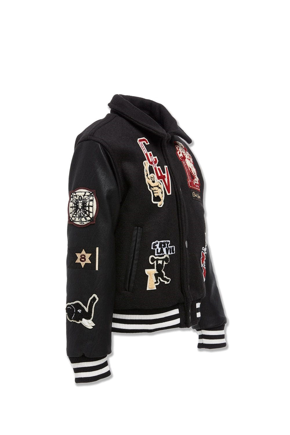 KIDS JORDAN CRAIG CARPE DIEM VARSITY JACKET (BLACK)