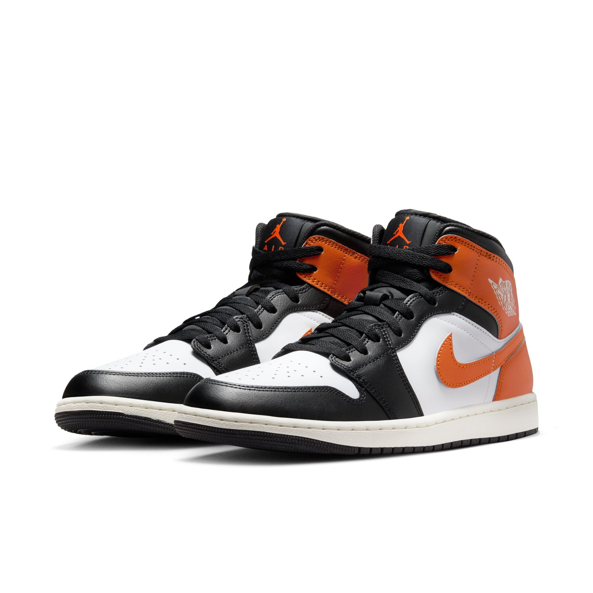 MENS AIR JORDAN 1 MID (STARFISH/BLACK/WHITE/SAIL)