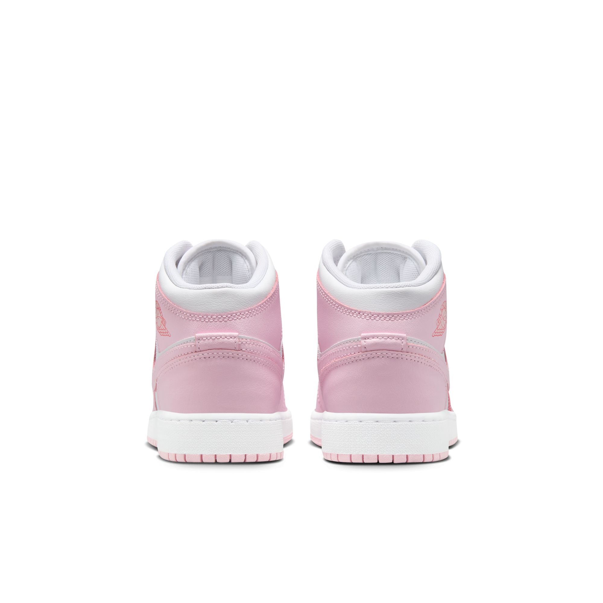 KIDS AIR JORDAN 1 MID GS (PINK FOAM/WHITE/FIRE RED)