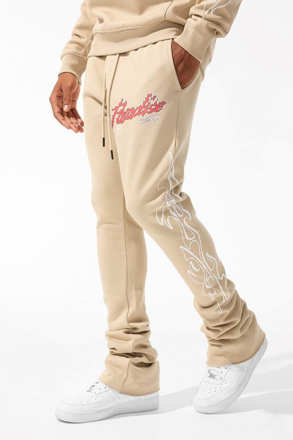 MENS JORDAN CRAIG PARADISE TOUR STACKED SWEATPANTS (SAND)