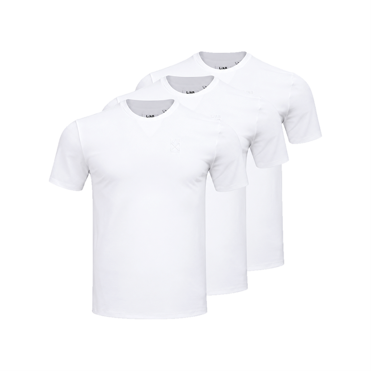 L/AB CLAMP ARROWS CHEST LOGO CLASSIC CREW UNDERSHIRTS - 3 PACK (WHITE)