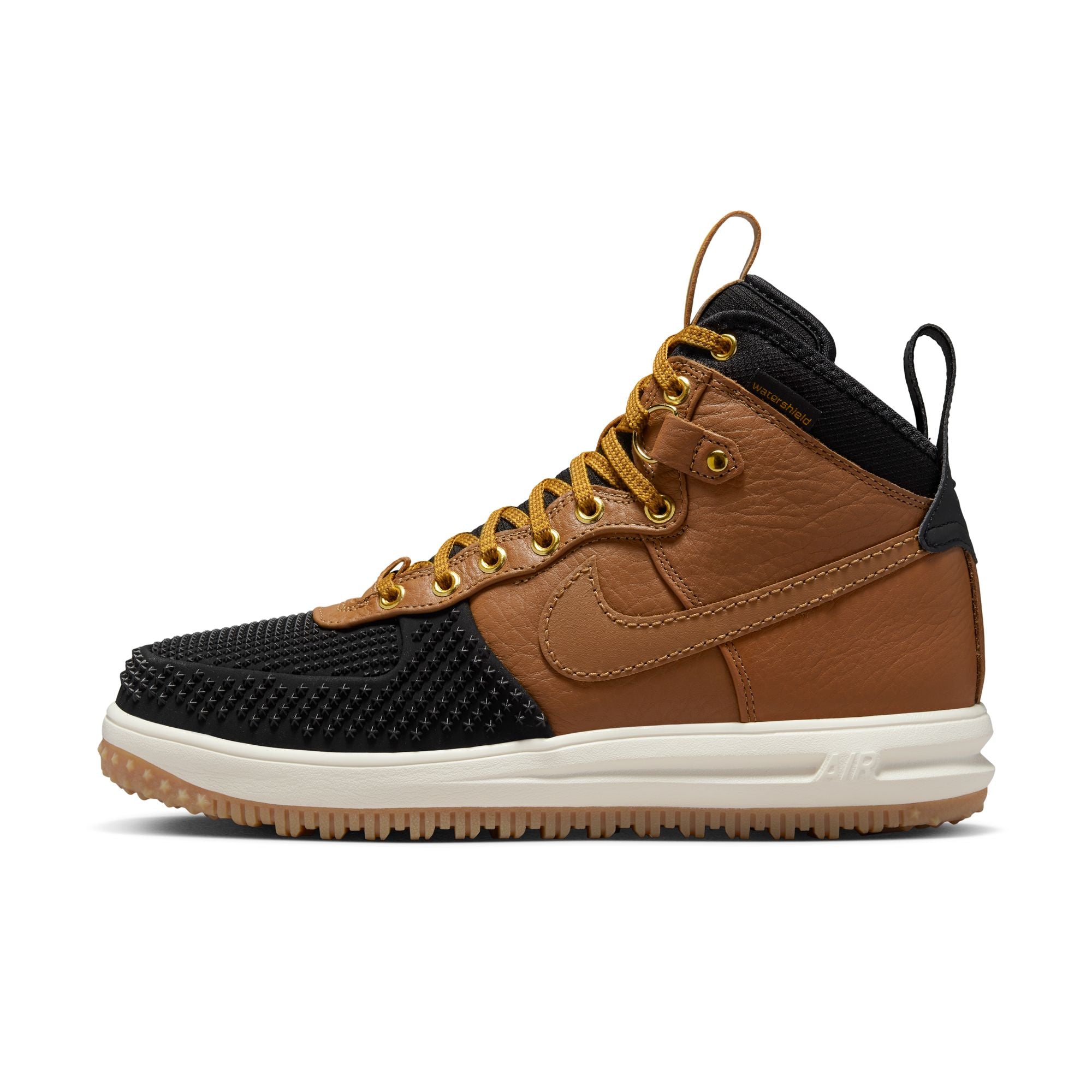 MENS NIKE LUNAR FORCE 1 DUCKBOOT (ALE BROWN/BLACK/GOLDTONE)