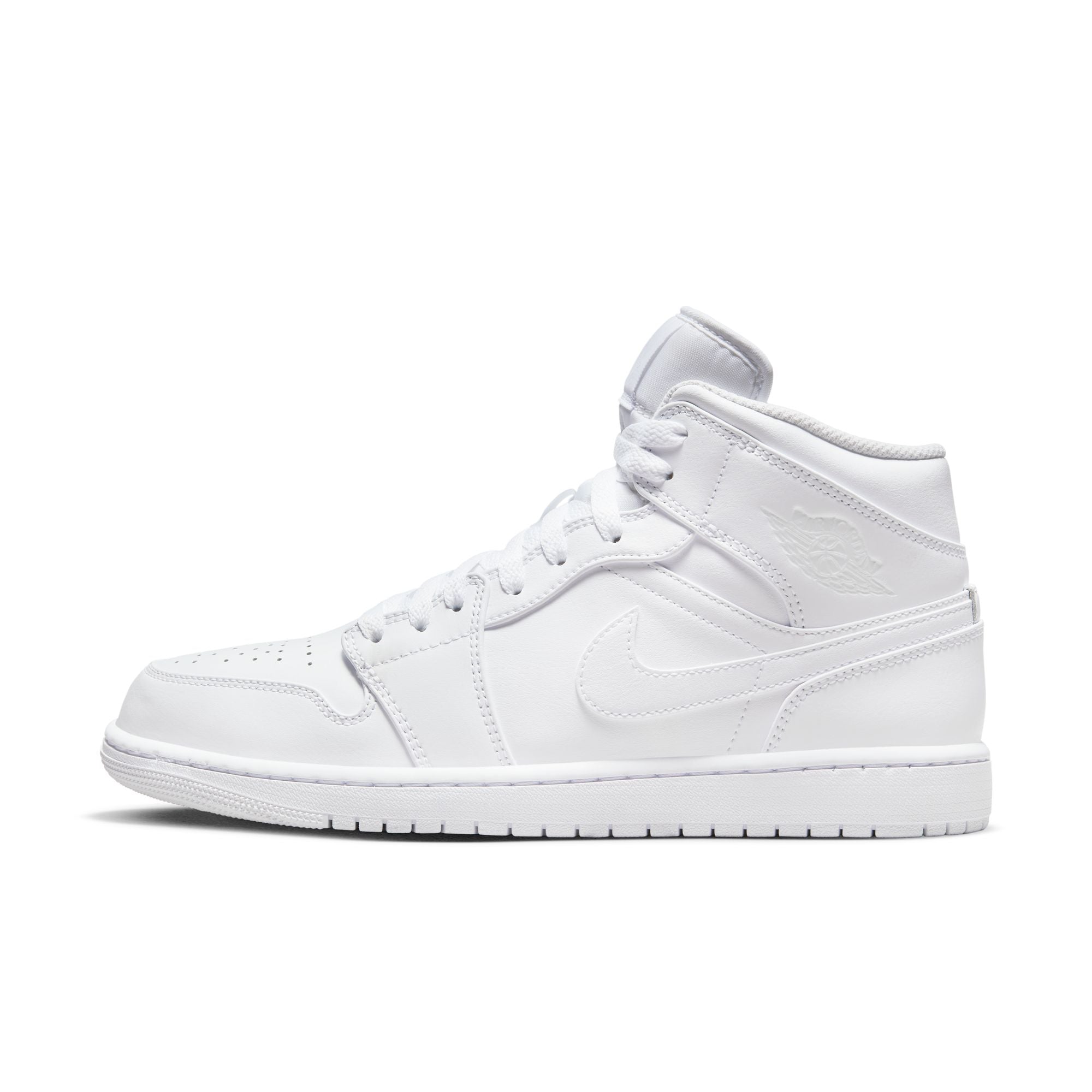 MENS AIR JORDAN 1 MID (TRIPLE WHITE)