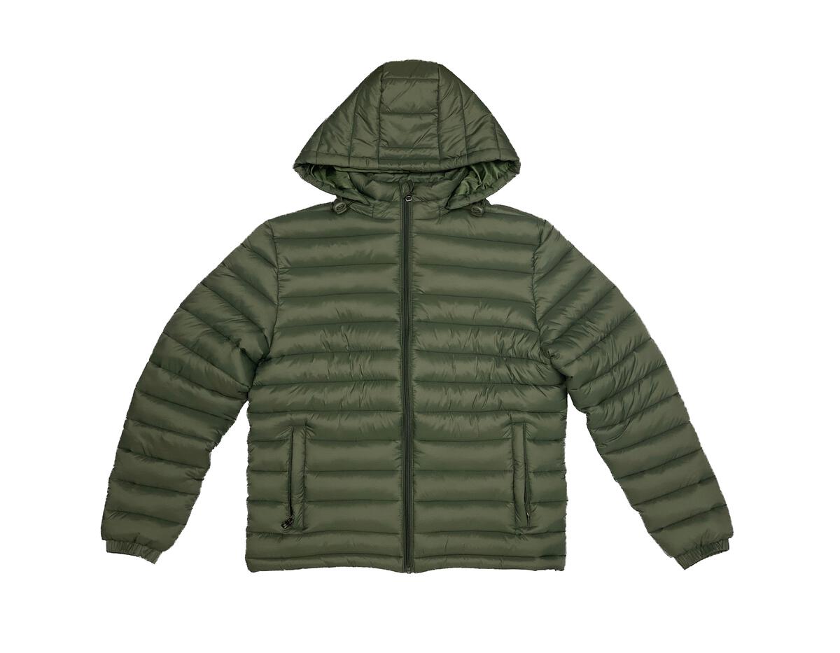 MENS M. SOCIETY DETACHABLE HOODED BUBBLE JACKET (OLIVE)