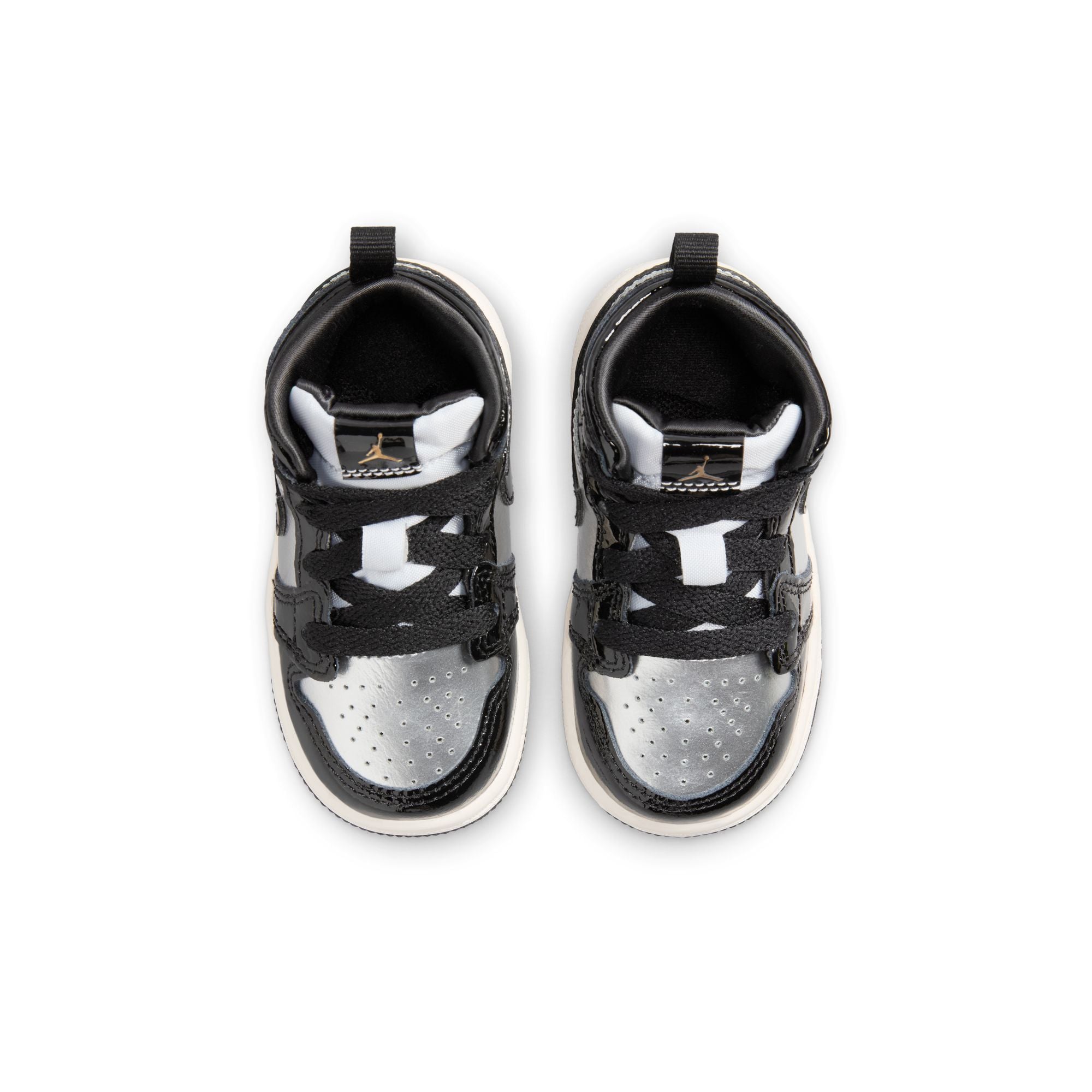 KIDS JORDAN 1 MID SE TD (BLACK/METALLIC GOLD/METALLIC SILVER)