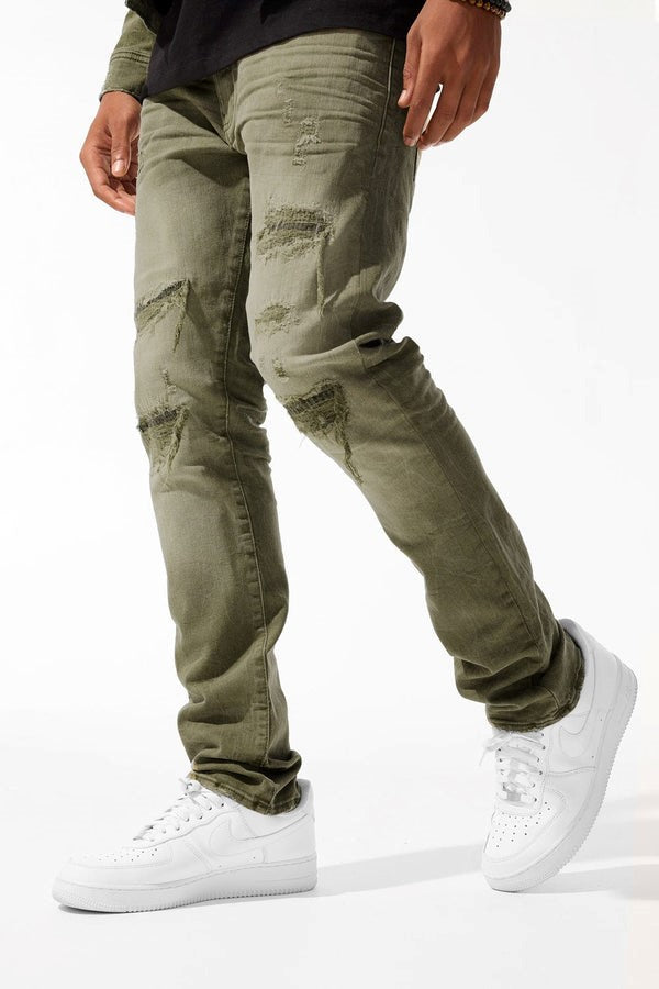 MENS JORDAN CRAIG COLLINS FIT MEADOWLANDS DENIM (OLIVE)