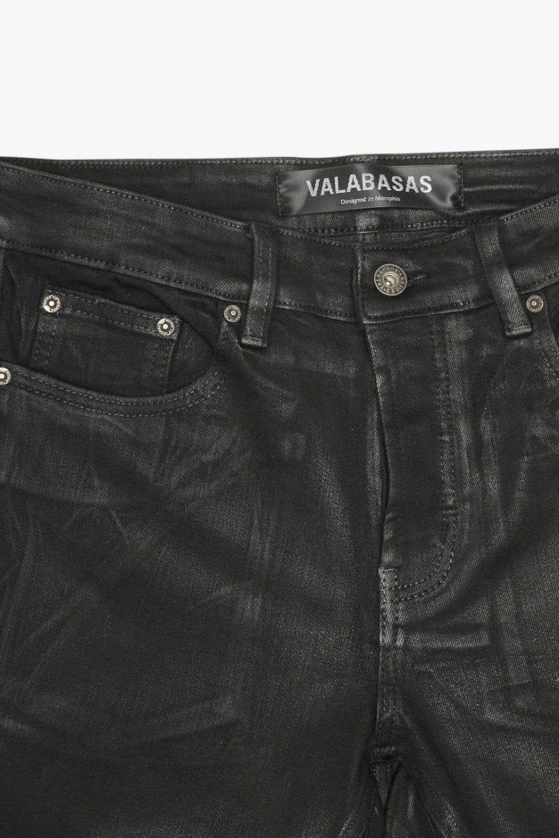 MENS VALABASAS "MR.STACKED" JEAN (BLACK WASH WAXED)