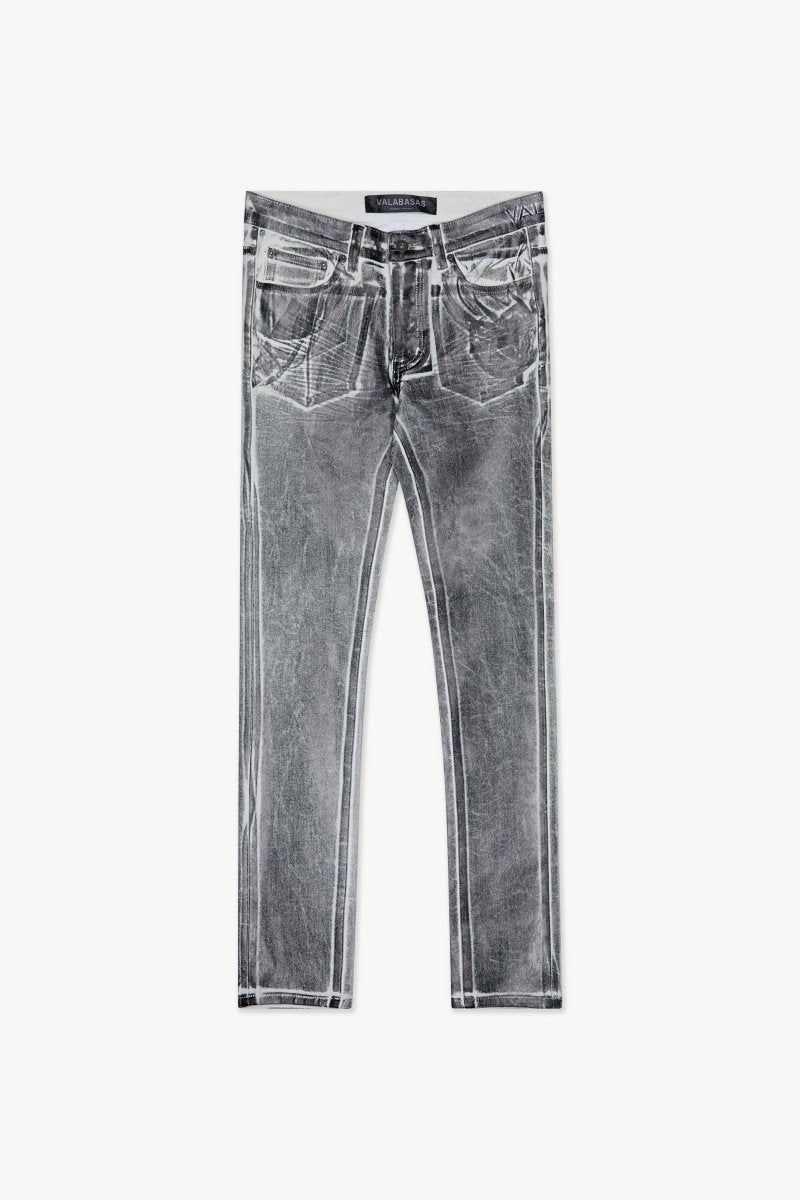 MENS VALABASAS "MR.FLEX" WAXED JEAN (WHITE BLACK WAXED)
