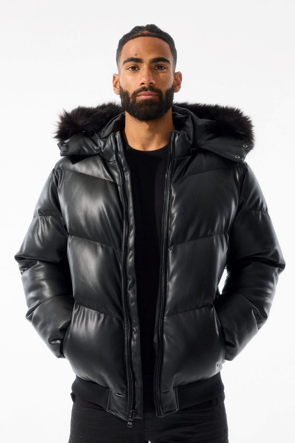 MENS JORDAN CRAIG THRILLER PUFFER JACKET (BLACK)