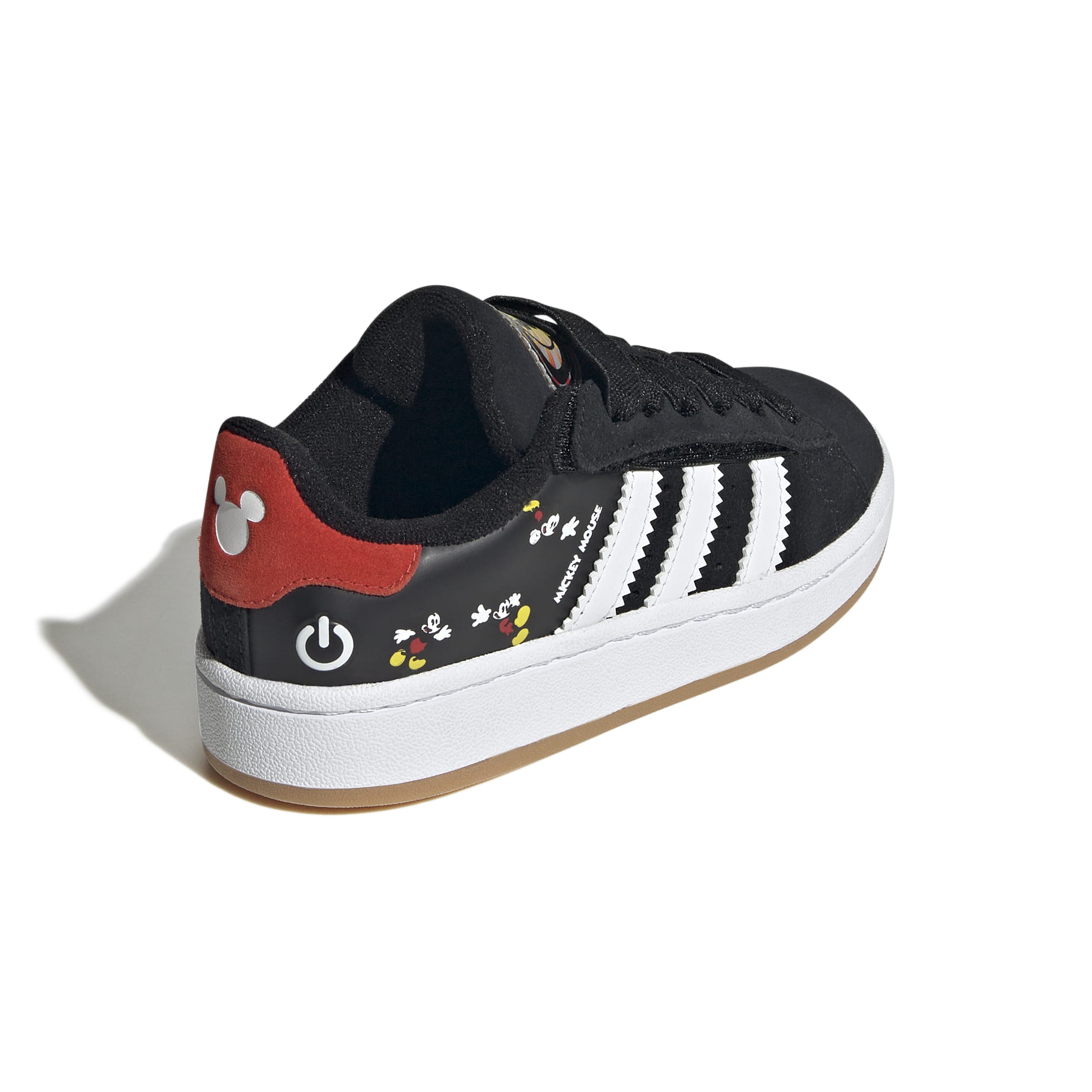 KIDS ADIDAS DISNEY MICKEY MOUSE CAMPUS 00S LED LIGHTS COMFORT CLOSURE ELASTIC LACE C (CORE BLACK / CLOUD WHITE / RED)