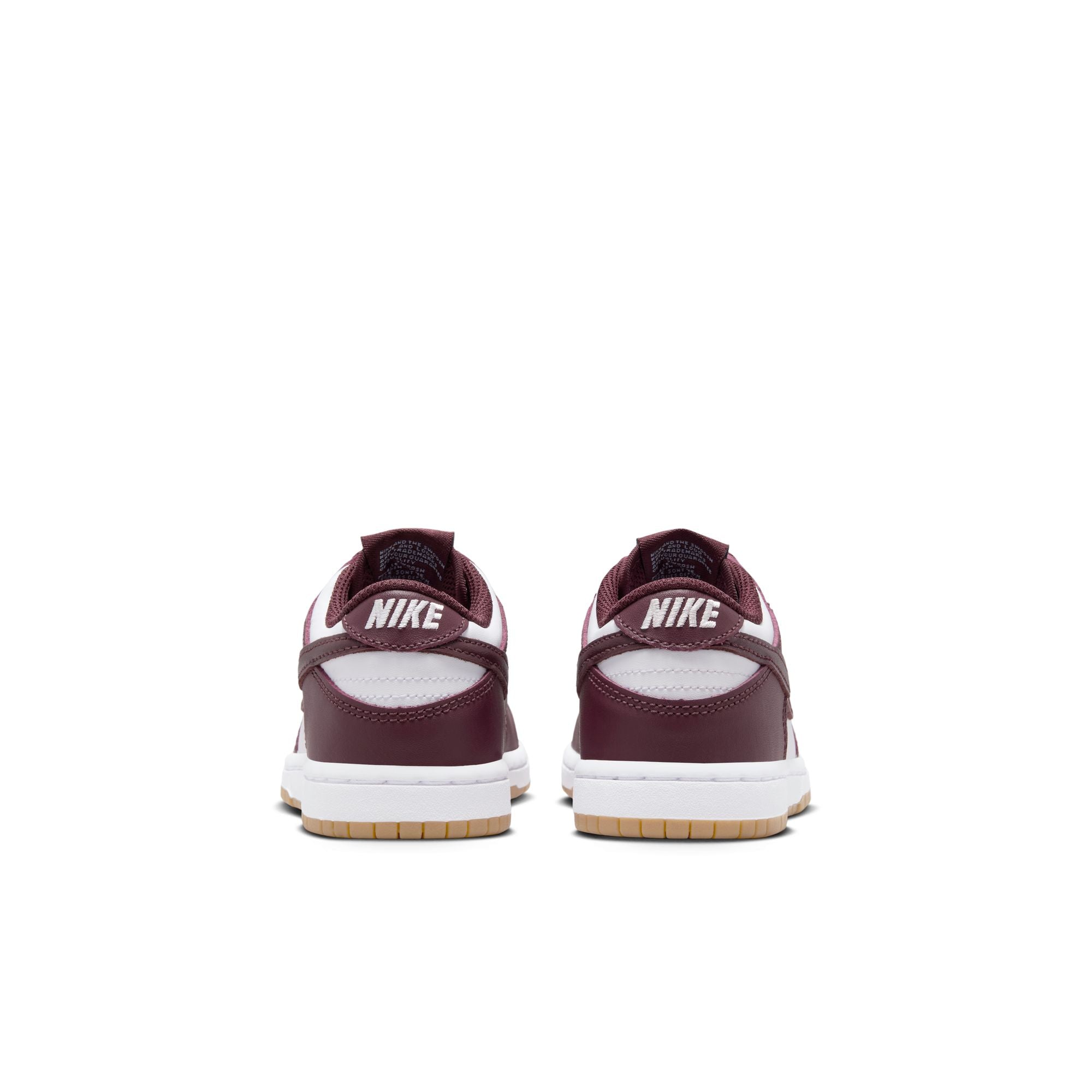 KIDS NIKE DUNK LOW PS (WHITE/BURGUNDY CRUSH/GUM LIGHT BROWN)