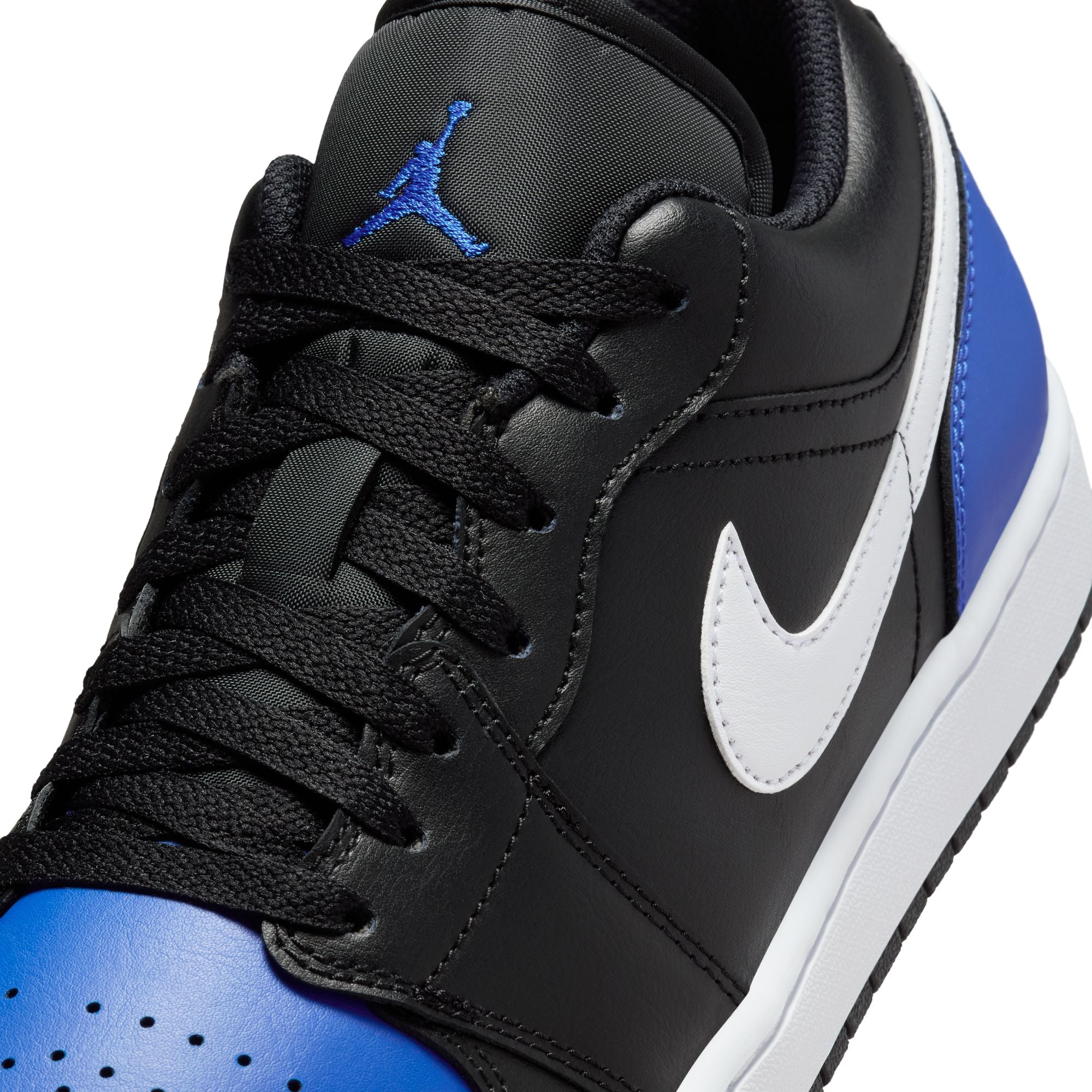 MENS AIR JORDAN 1 LOW (BLACK/WHITE/GAME ROYAL)