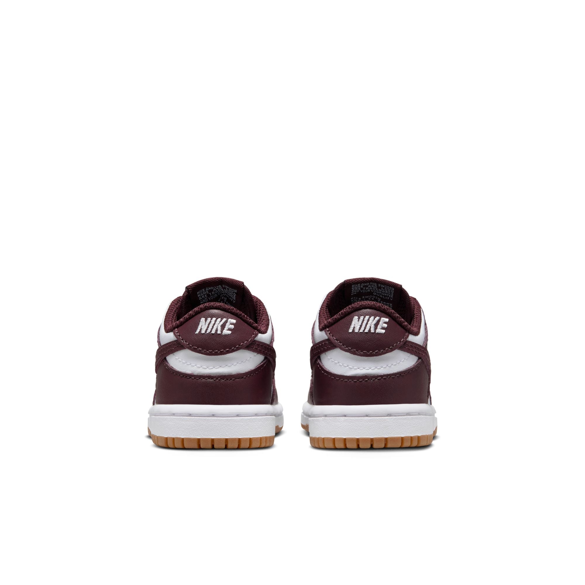 KIDS NIKE DUNK LOW TD (WHITE/BURGUNDY CRUSH/GUM LIGHT BROWN)