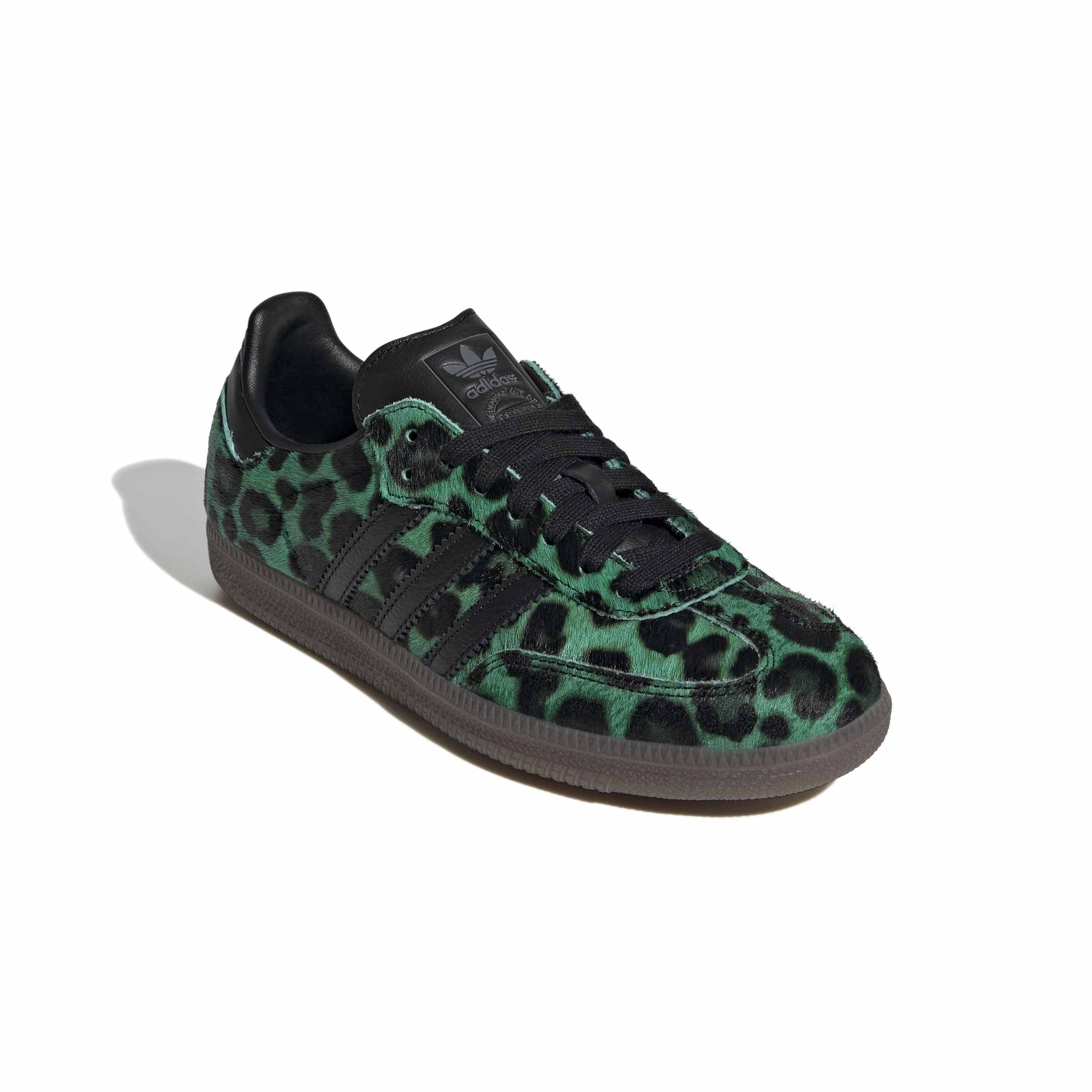 WOMENS ADIDAS SAMBA OG LEOPARD PRINT (SEMI SCREAMING GREEN / CORE BLAC