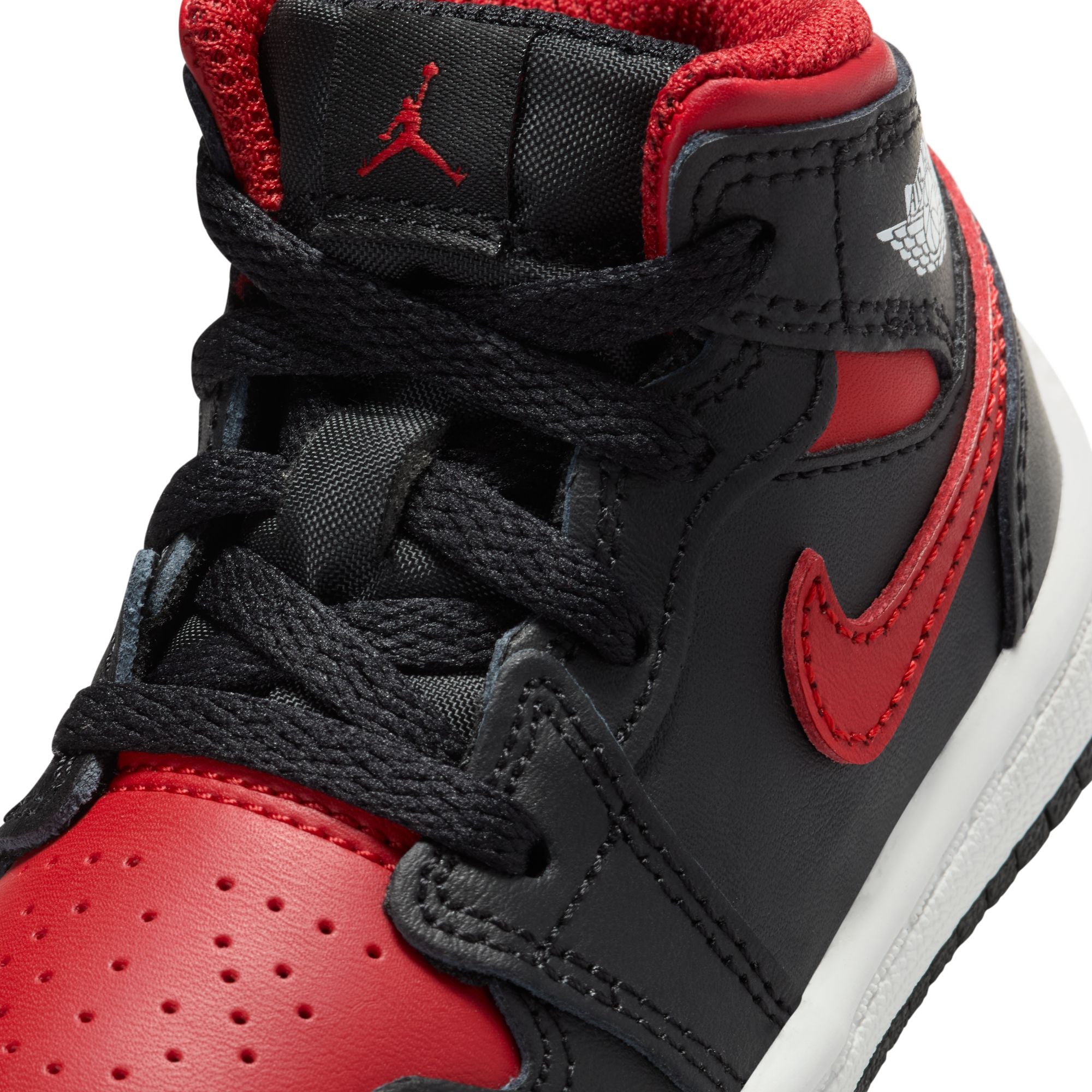 KIDS JORDAN 1 MID TD (BLACK/VARSITY RED/SUMMIT WHITE)