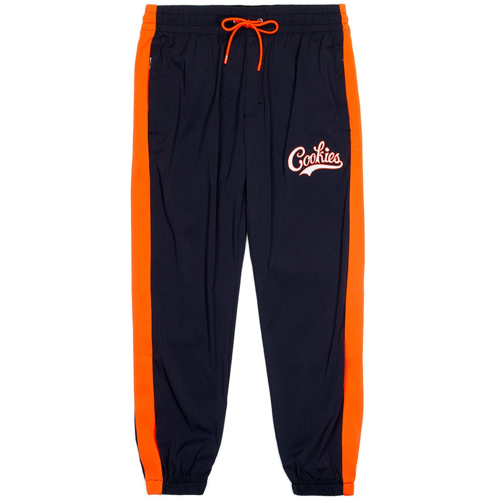 MEN COOKIES BASES LOADED WINDBREAKER PANT WITH EMBROIDERY ARTWORK (BLACK)