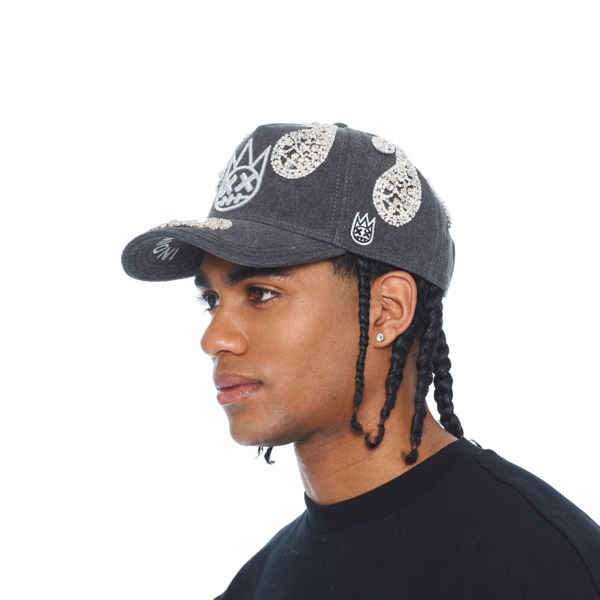 CULT X EL ALFA PAISLEY PANEL A FRAME TRUCKER HAT (BLACK)