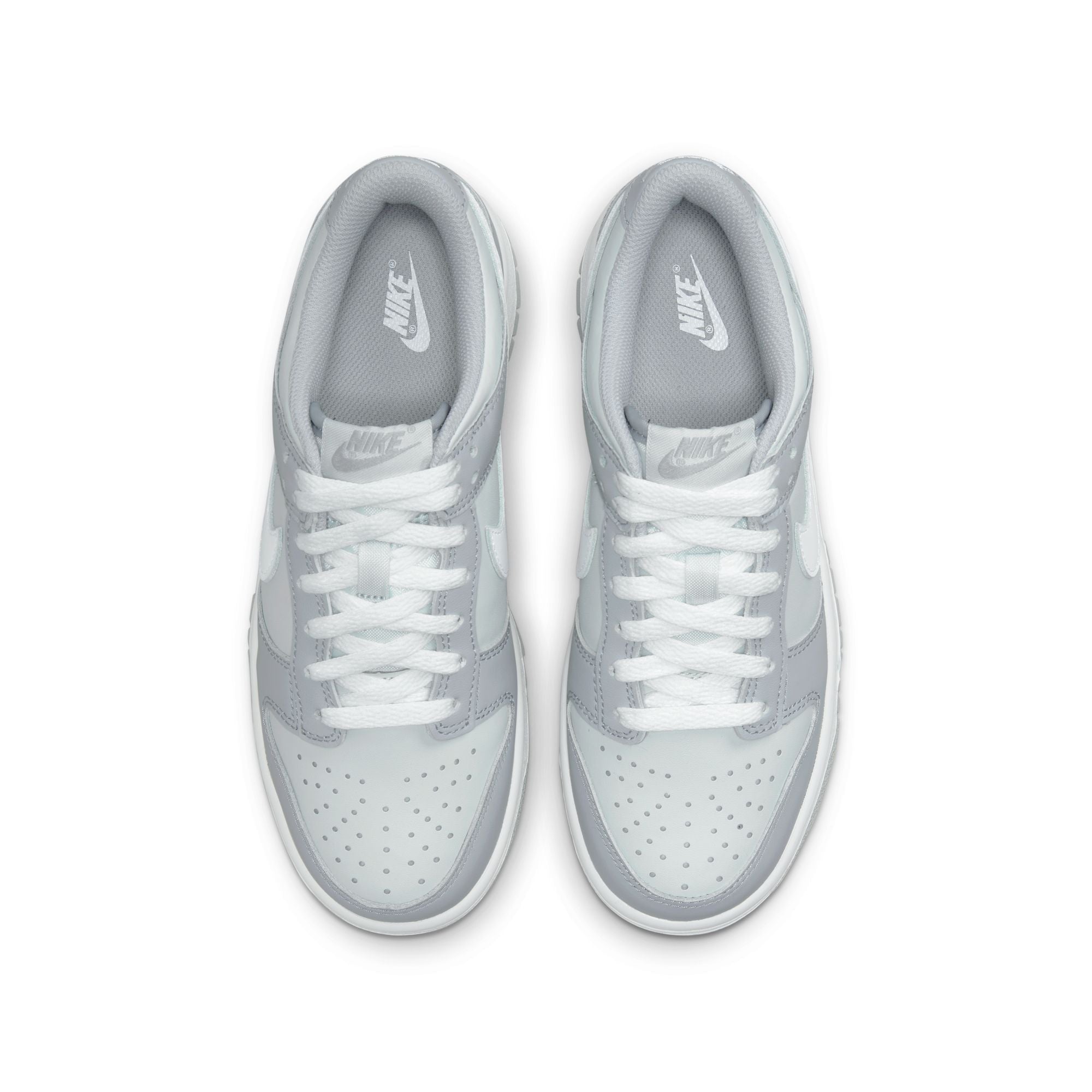 KIDS NIKE DUNK LOW GS (PURE PLATINUM/WHITE/WOLF GREY)