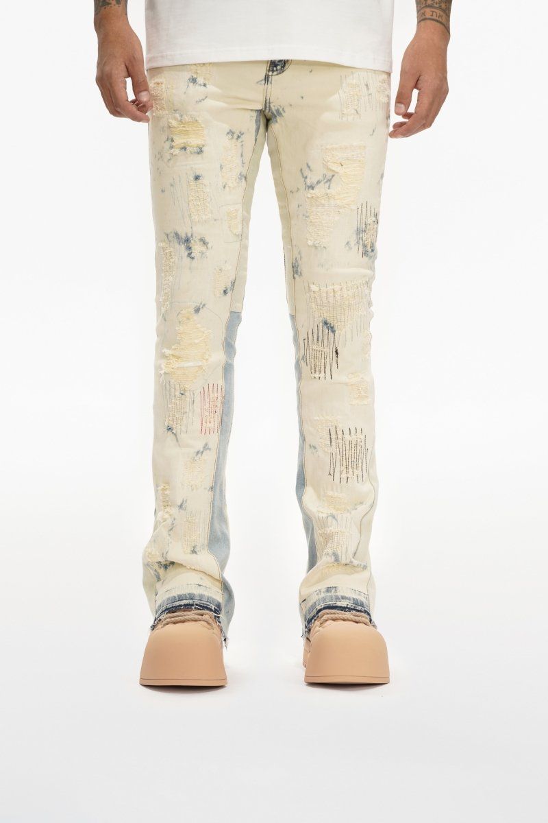 MENS VALABASAS SHED STACKED JEAN (LIGHT BLEACH BLUE)