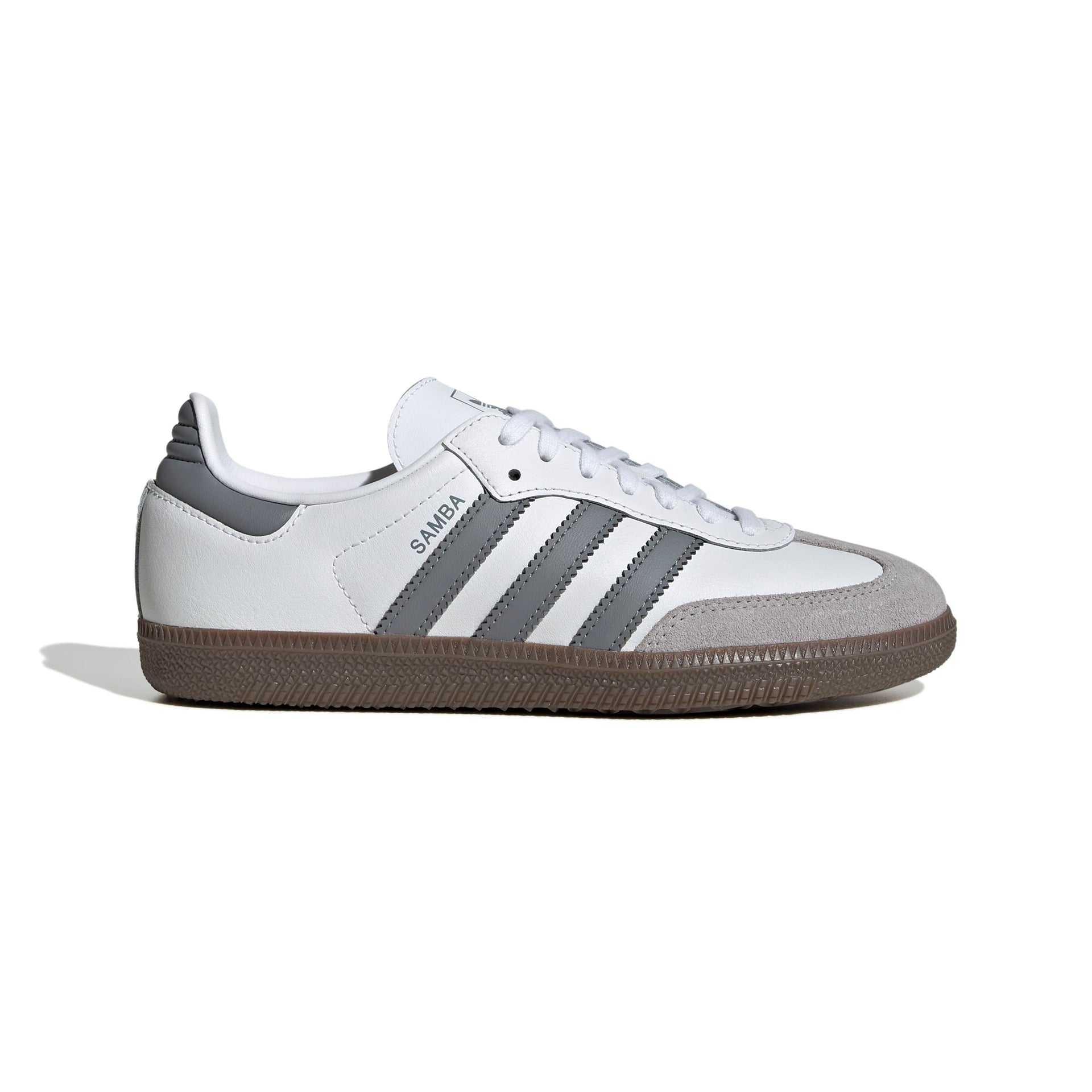 KIDS ADIDAS SAMBA J (WHITE/GREY/GUM)
