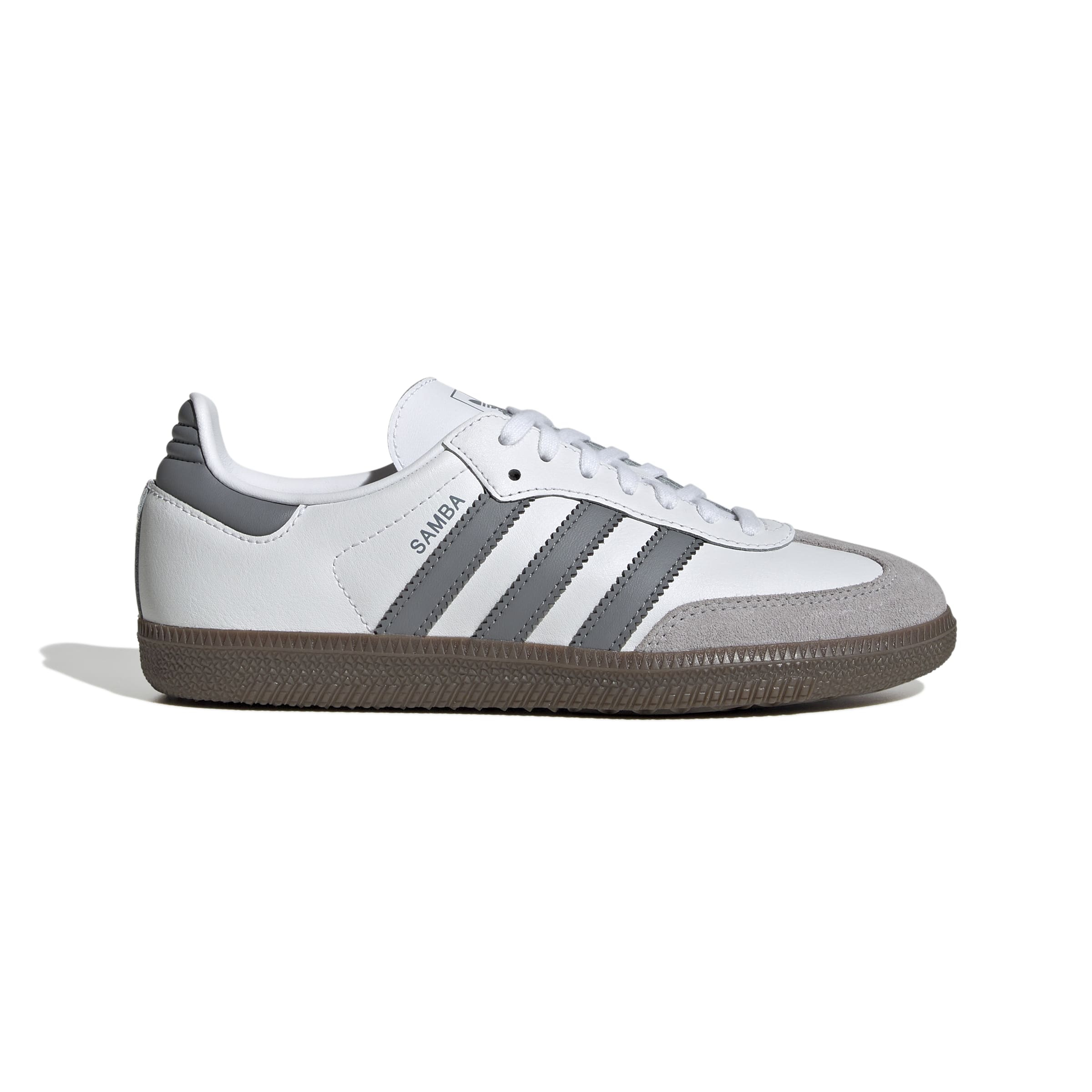 KIDS ADIDAS SAMBA J (WHITE/GREY/GUM)