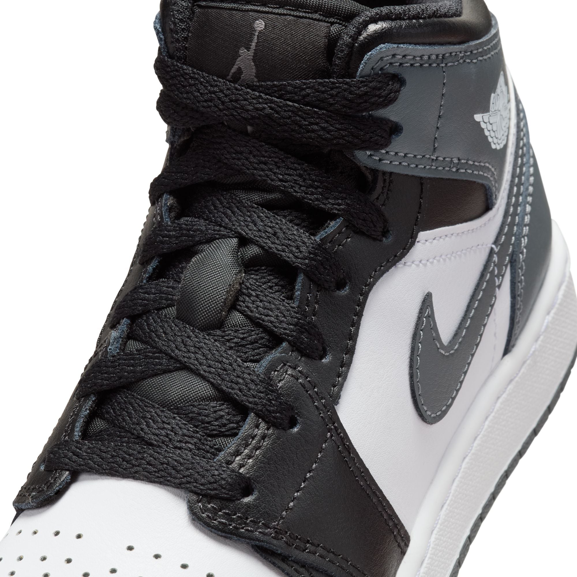 KIDS AIR JORDAN 1 MID GS (BLACK/IRON GREY/WHITE)