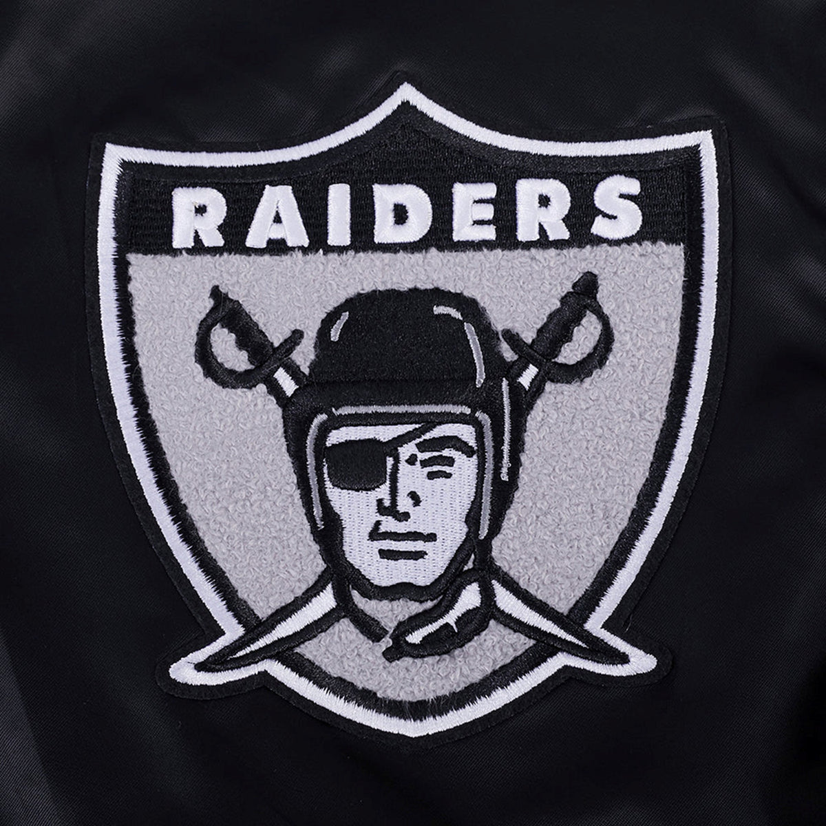 MENS PRO STANDARD OAKLAND RAIDERS RETRO CLASSICS PRO SAITN JACKET (BLACK/GREY)