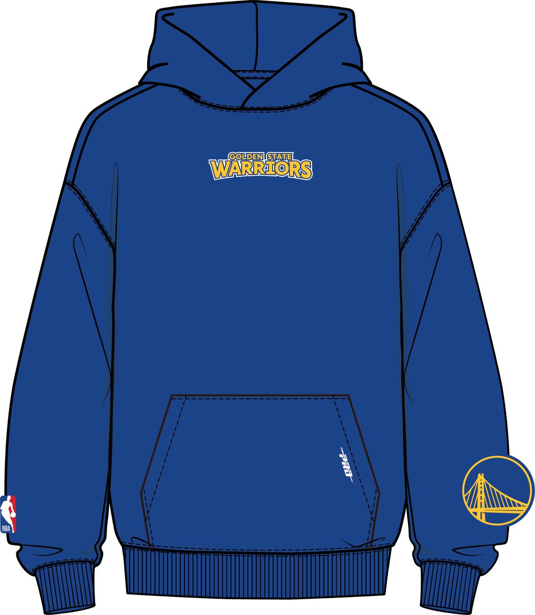 MENS PRO STANDARD GOLDEN STATE WARRIORS WINGSPAN M DROP SHOULDER FLC PO HOODIE (ROYAL BLUE)