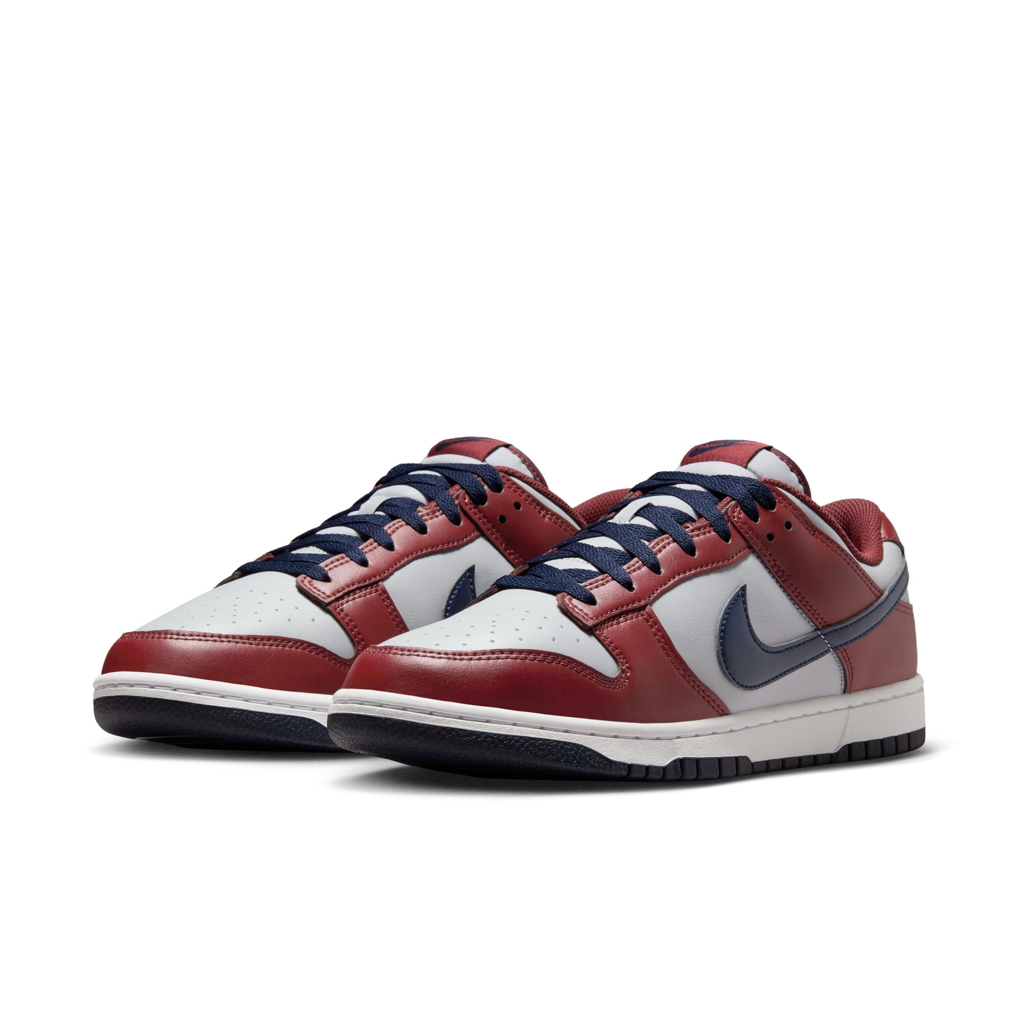 MENS NIKE DUNK LOW RETRO (WOLF GREY/OBSIDIAN/DARK TEAM RED/WHITE)
