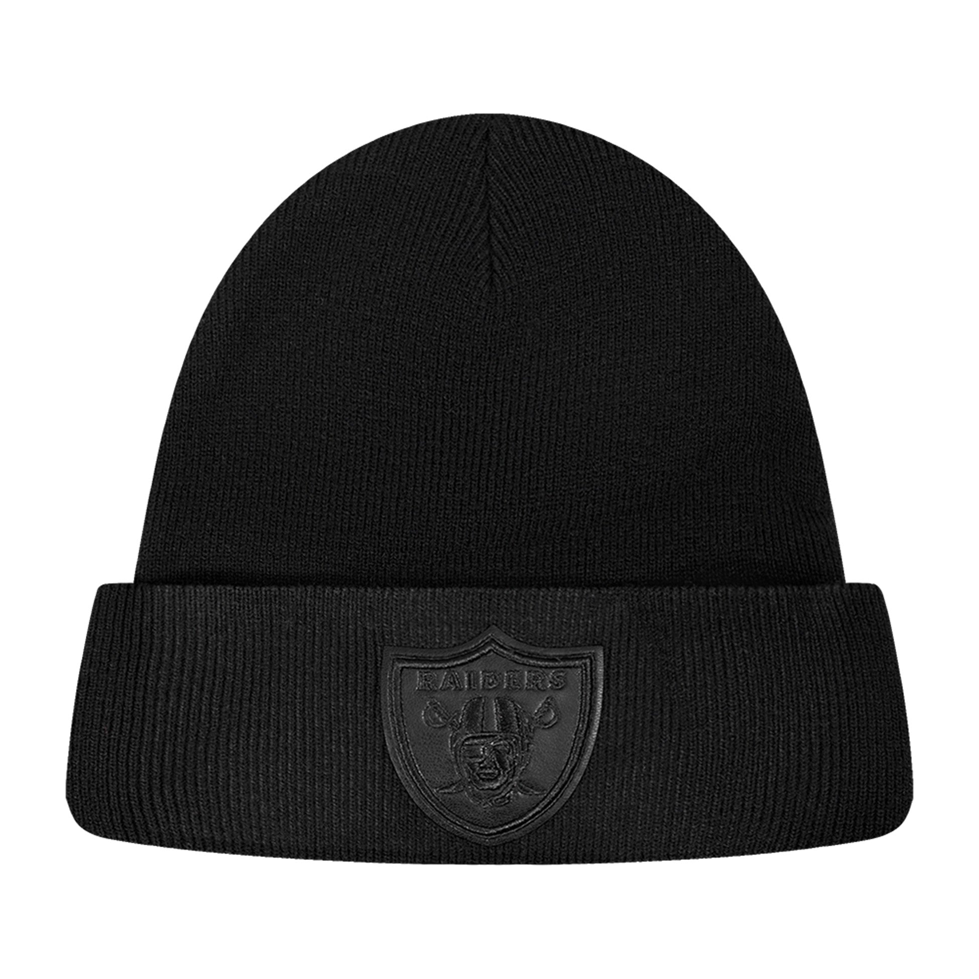 PRO STANDARD LAS VEGAS RAIDERS WASHED VANGUARD UNLINED PRO BEANIE CUFFED (BLACK)