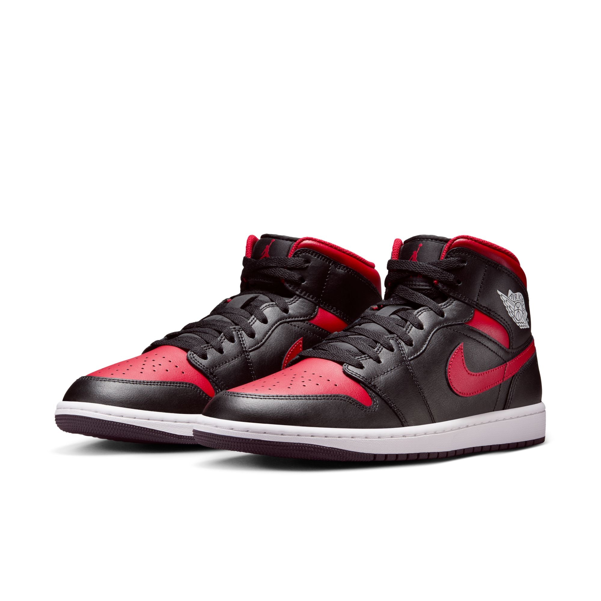 MENS AIR JORDAN 1 MID (BLACK/VARSITY RED/SUMMIT WHITE)