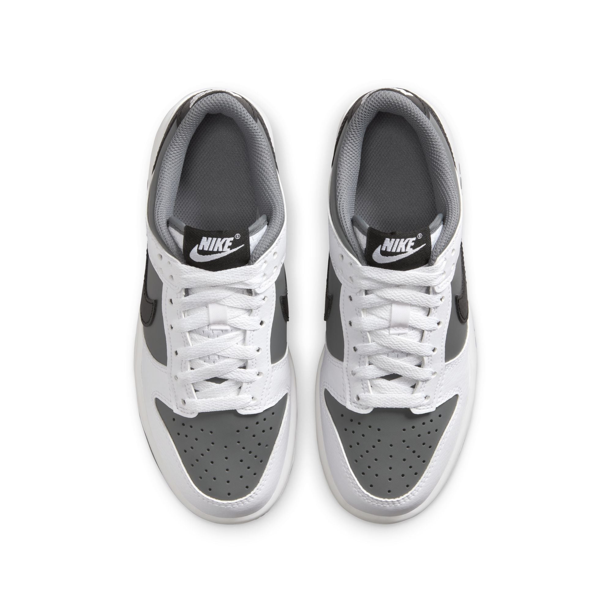 KIDS NIKE DUNK LOW GS (WHITE/BLACK/SMOKE GREY)