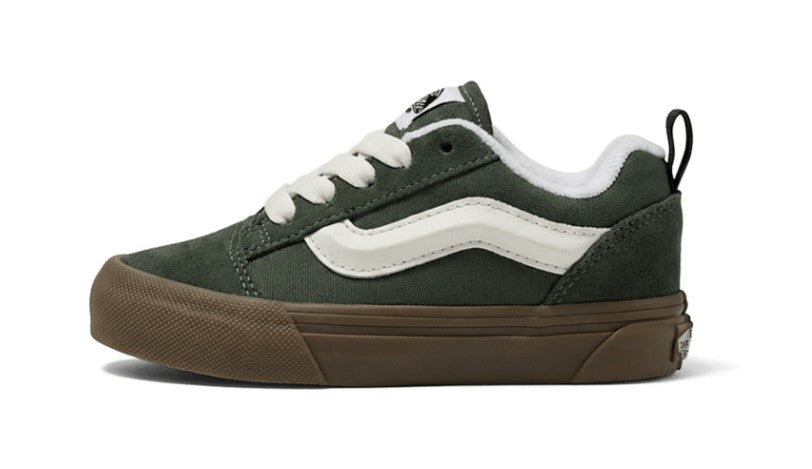 KIDS VANS KNU SKOOL ELASTIC LACE TD (DARK GUM/OIL GREEN)