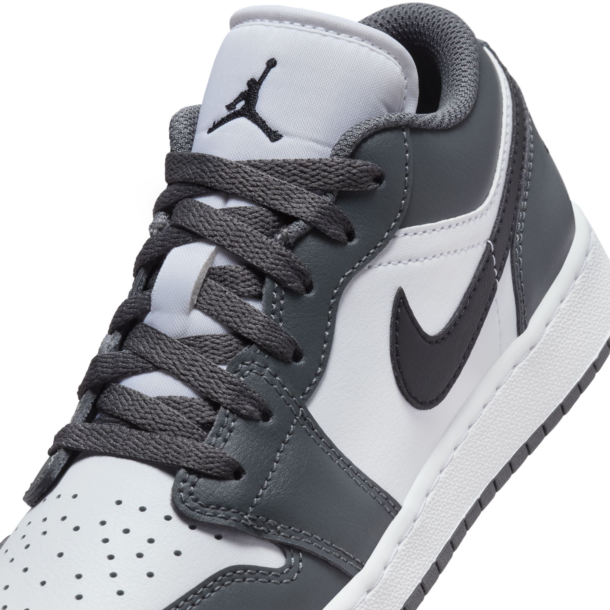 KIDS AIR JORDAN 1 LOW GS (WHITE/BLACK/IRON GREY)